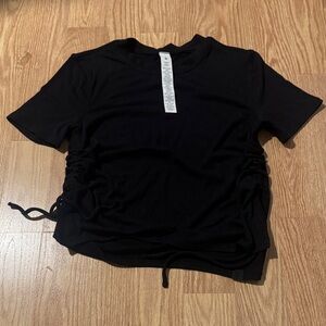 Lululemon Black Ruched Crop Top